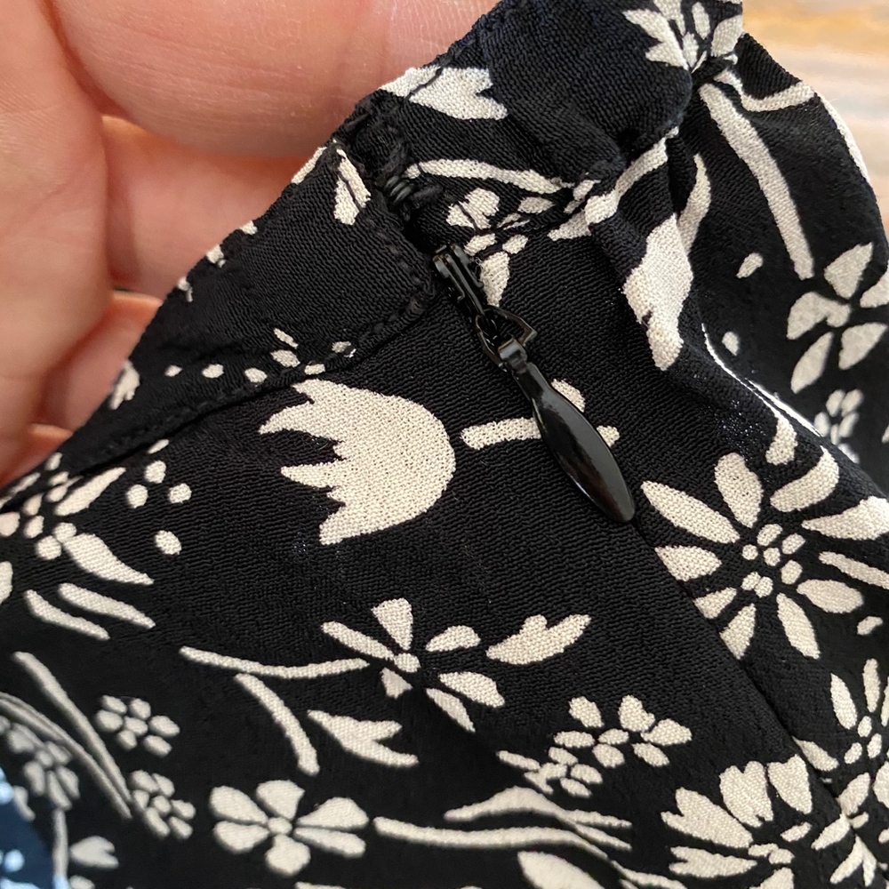 PUTUMAYO black/ivory rayon ruffle hem skirt - Picture 4 of 5